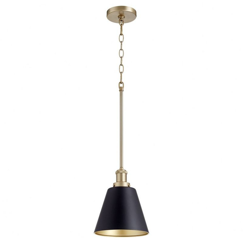 Quorum Lighting 1 - Light Pendant in  Noir/Aged Brass