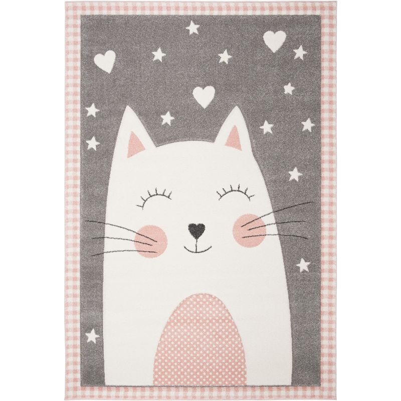 Carousel Kids CRK134 Power Loomed Area Rug - Pink/Grey - 5'3"x7'6" - Safavieh.