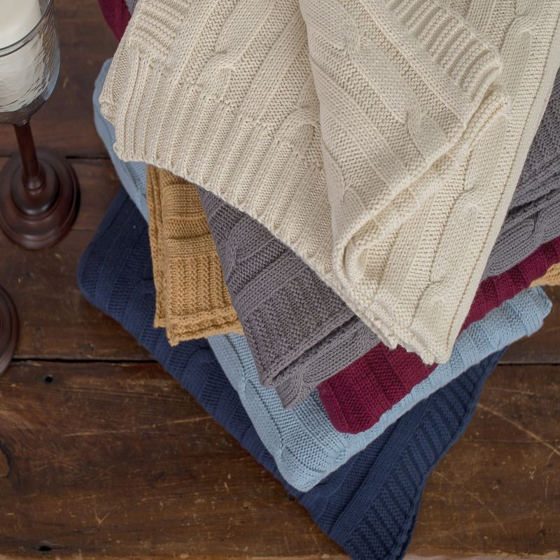 C&F Home Camel Cable Knit Woven 50" x 60" Throw Blanket