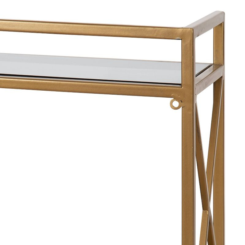 Kate & Laurel 18" x 8" x 15" Blex Metal and Glass Wall Shelf Gold -  All Things Decor: Floating, Tiered Storage