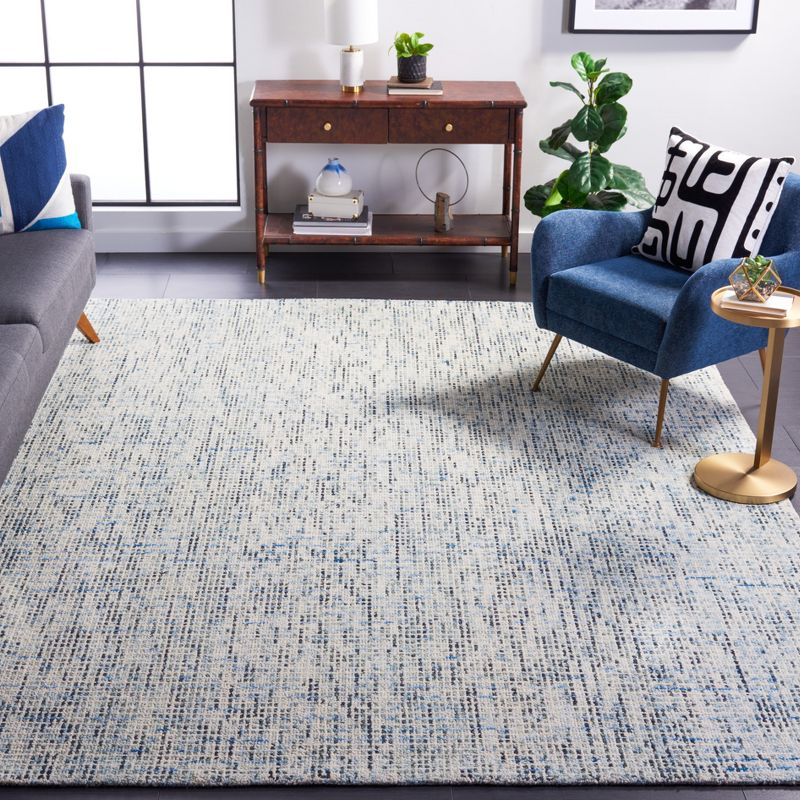 Abstract ABT468 Handmade Indoor Area Rug - Blue/Charcoal - 6'x6' - Safavieh