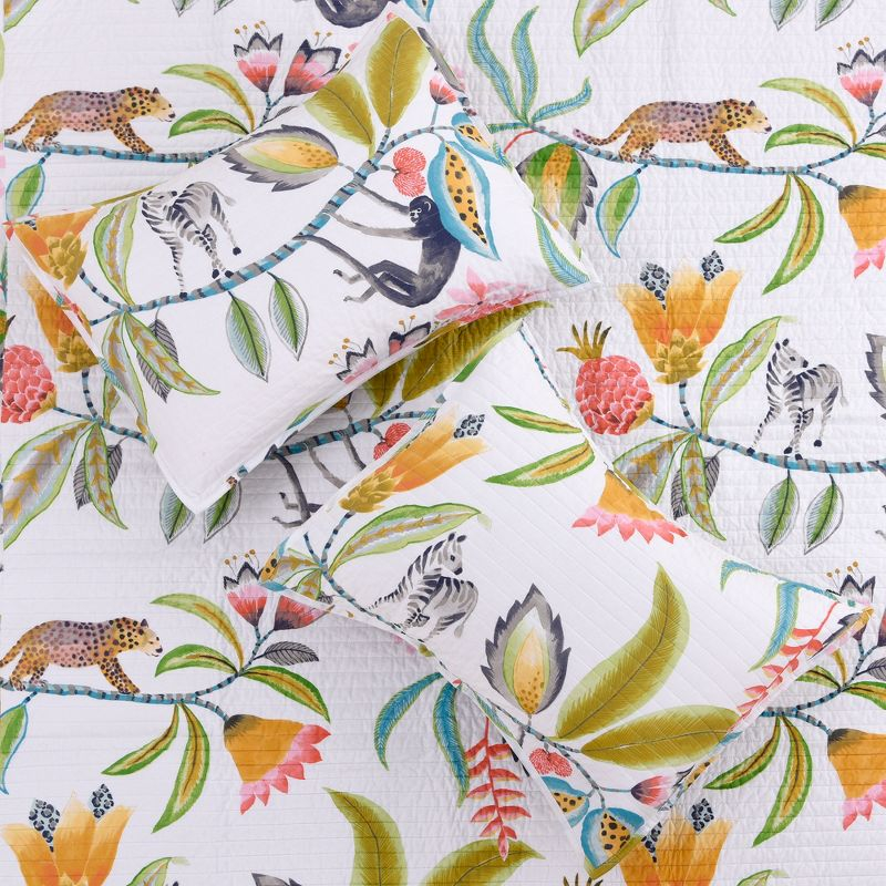 Melina Tropical Floral Quilt Set - King Quilt and Two King Shams Multi - Levtex Home