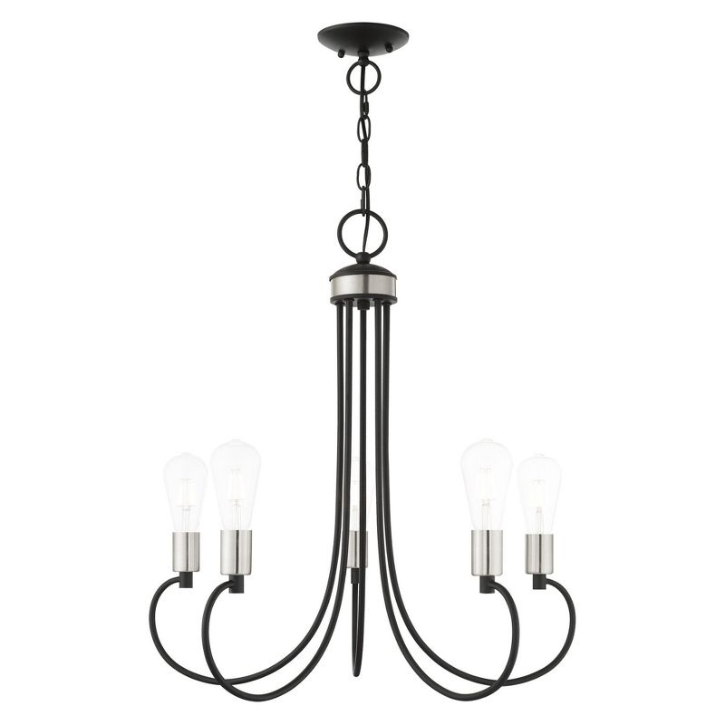 Livex Lighting Bari 5 - Light Chandelier in  Black