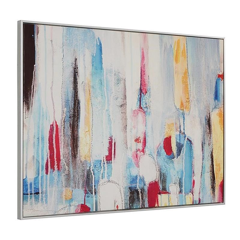 Carolina Living Rainy Forest Abstract Wall Art - Medium - Multicolor - Silver Frame