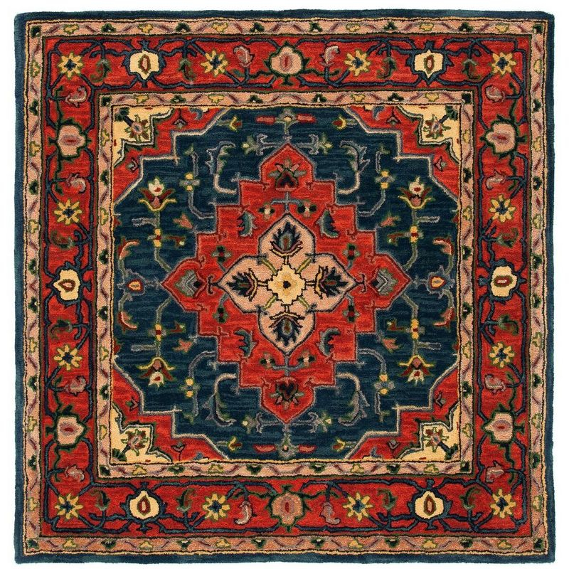 Heritage HG923 Hand Tufted Area Rug - Blue/Red - 6'x6' - Safavieh.