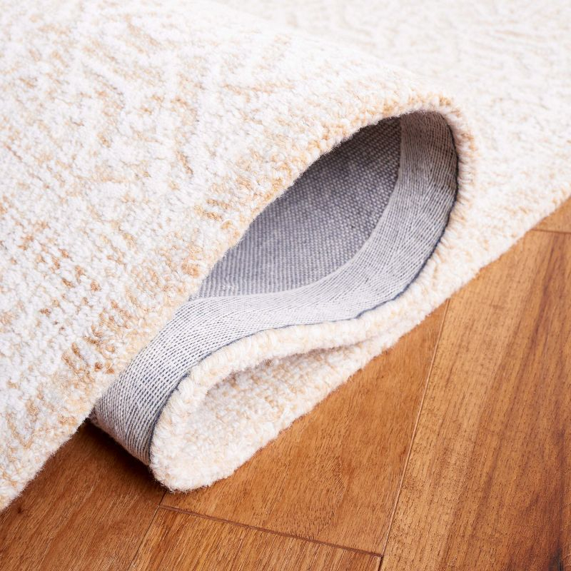 Ebony EBN104 Hand Tufted Indoor Area Rug - Gold/Ivory - 6'x6' - Safavieh