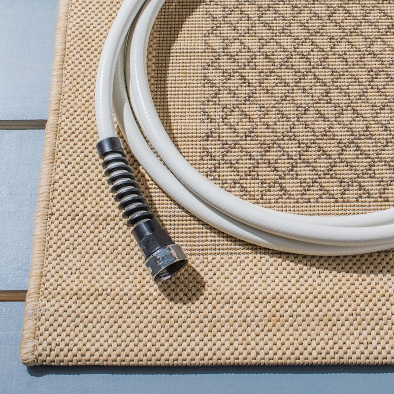 Courtyard CY1928 Power Loomed Indoor and Outdoor Area Rug - Brown/Natural - 5'3"x7'7" - Safavieh
