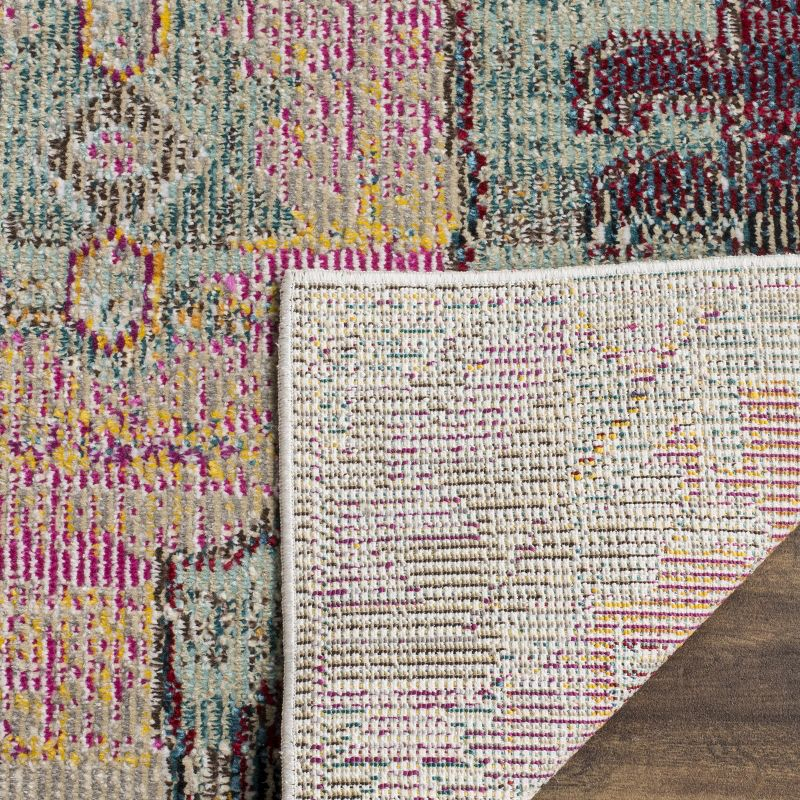 Crystal CRS517 Power Loomed Runner Rug - Light Grey/Purple - 2'2"x11' - Safavieh.