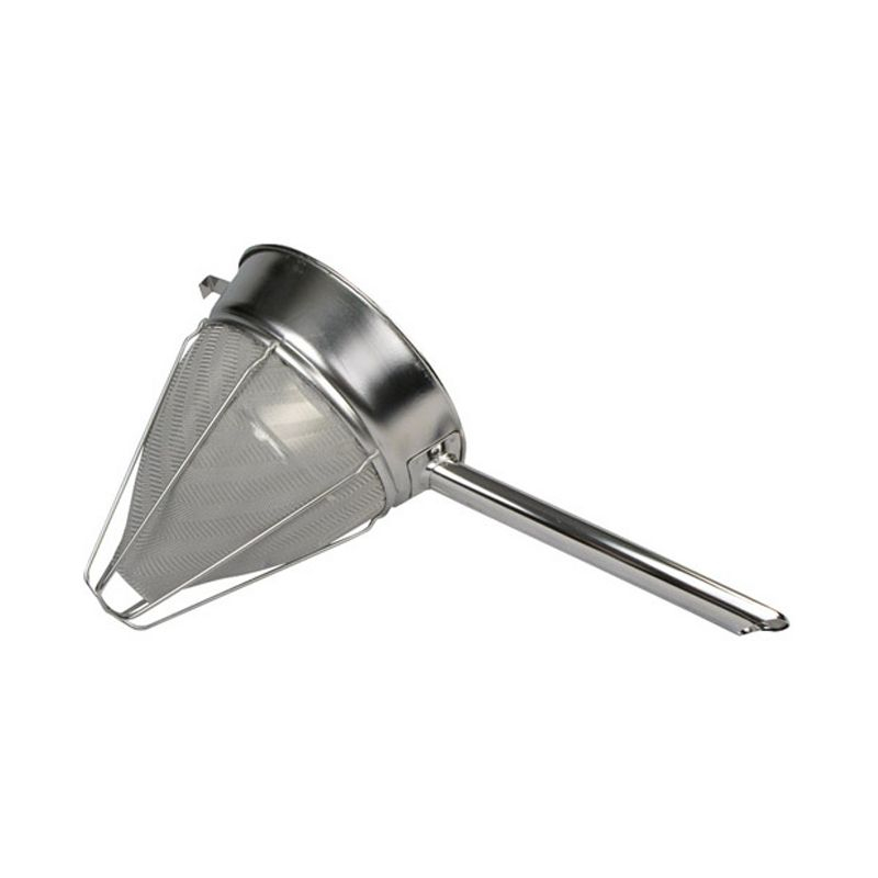 Winco Bouillon Strainer with Extra Fine Mesh, Reinforced, Hollow Handle Stainless Steel, 8" - Pack of 2