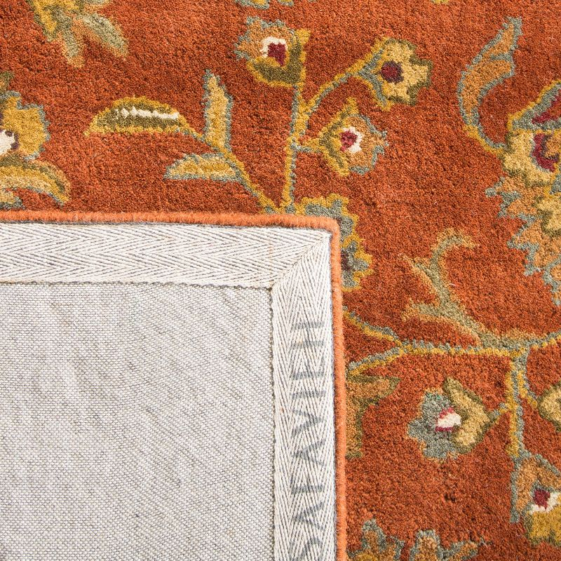 Heritage HG820 Hand Tufted Area Rug - Red/Natural - 6' Round - Safavieh.