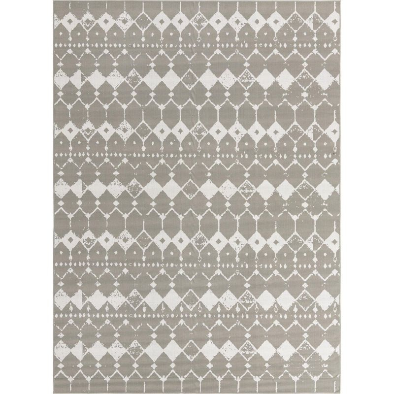 Unique Loom 9' 0 x 12' 0 Gray Outdoor Trellis Cardak Area Rug