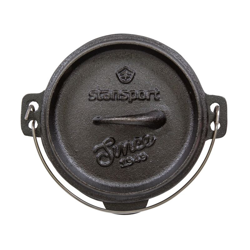 Stansport Preseasoned Cast Iron Flat Bottom Dutch Oven - 1 QT