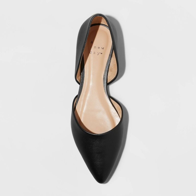 Women's Julie Ballet Flats with Memory Foam Insole - A New Day™ Black 10