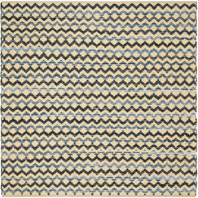 Montauk MTK120 Hand Woven Indoor Accent Rug - Gold/Blue/Black - 4'x4' - Safavieh