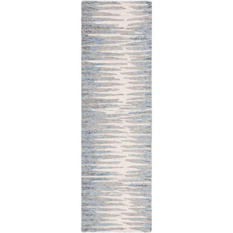 Abstract ABT926 Hand Tufted Indoor Runner Rug - Ivory/Dark Blue - 2'3"x8' - Safavieh