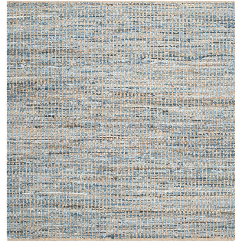 Cape Cod CAP352 Hand Woven Area Rug - Natural/Blue - 4'x4' - Safavieh.