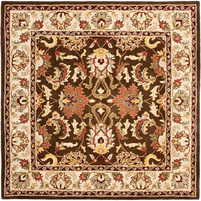 Heritage HG818 Hand Tufted Area Rug - Brown/Beige - 6'x6' - Safavieh.