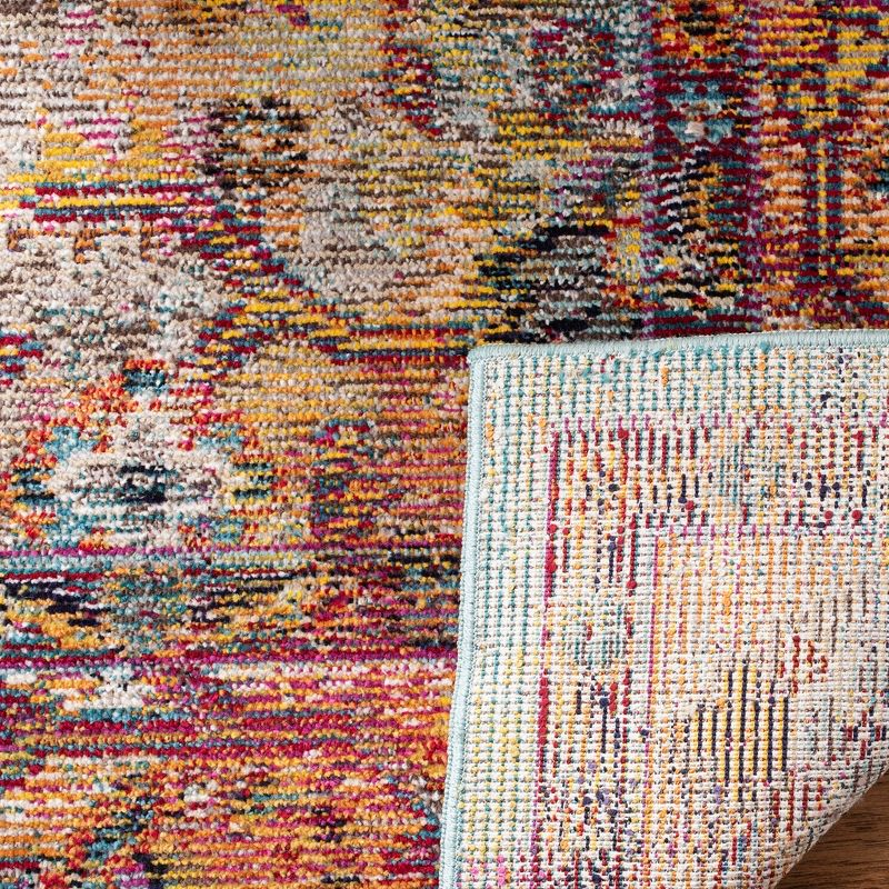 Crystal CRS507 Power Loomed Area Rug - Light Blue/Orange - 7'x7' - Safavieh.
