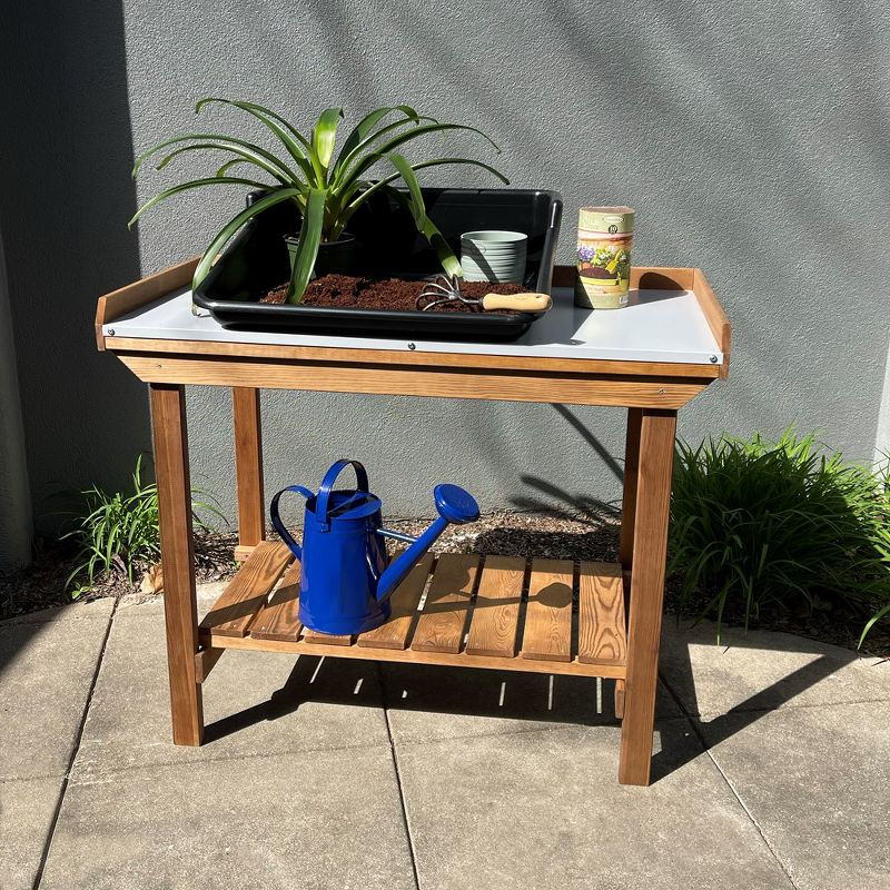Tierra Garden Gardener's Table with Tin Surface