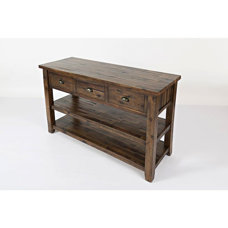 Jofran,Artisan's Craft Rustic Farmhouse Distressed Solid Wood 50" Sofa Table- Gray Color