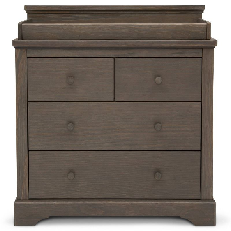 Simmons Kids' Paloma 4 Drawer Dresser with Changing Top and Interlocking Drawers - Rustic Gray