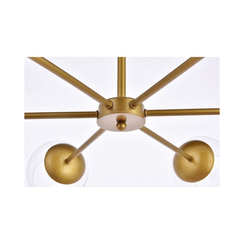 Elegant Lighting Briggs 30 inch pendant in brass with clear shade