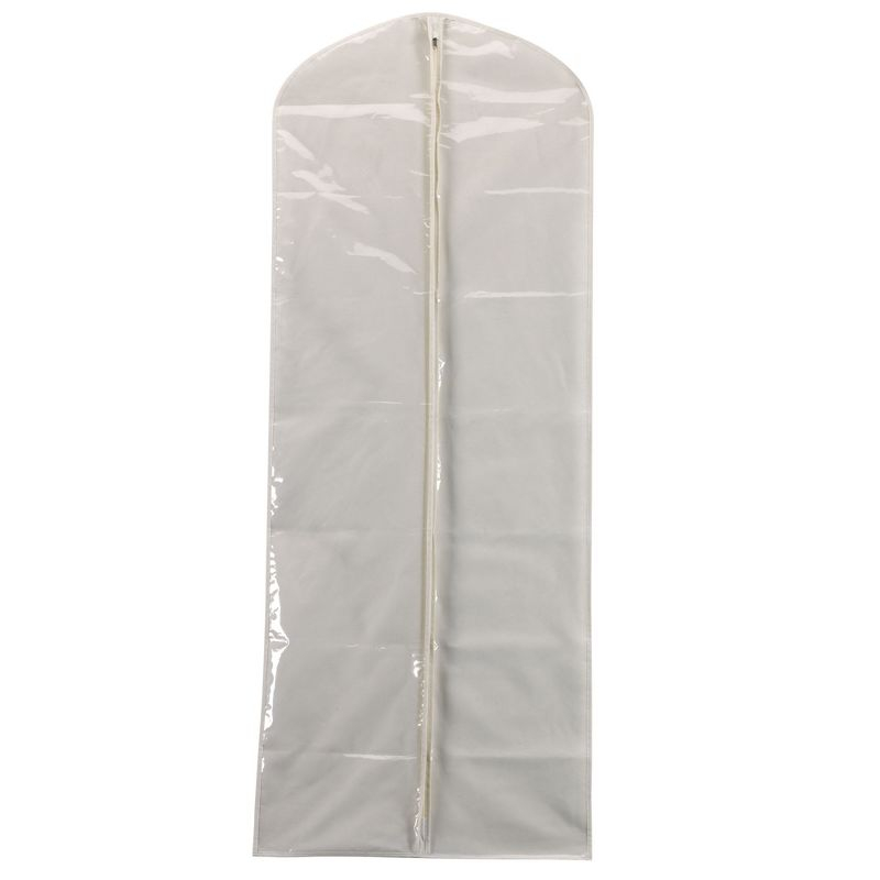 Gown Protector Bag, Durable and Breathable Canvas, Clear Front, Full-Length Zipper