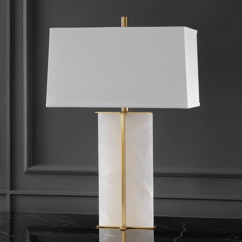 Natalee Marble Table Lamp - CTL1045 - Gold/White - Safavieh Couture