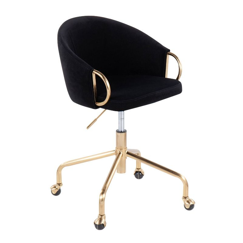 Claire Velvet Task Chair with Swivel Base & Adjustable Height - LumiSource