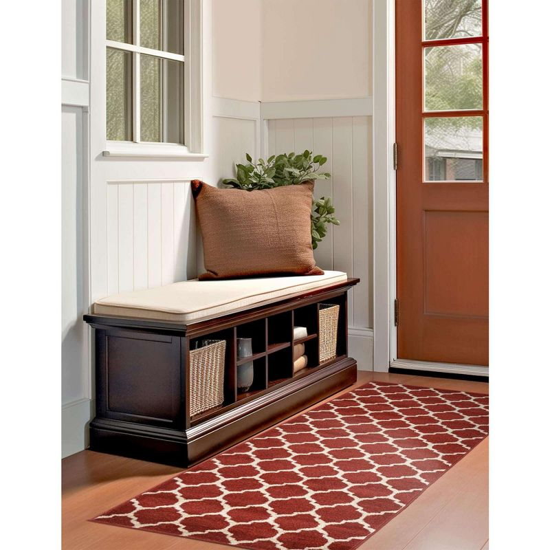Unique Loom 2' 0 x 6' 1 Trellis Philadelphia Dark Terracotta Area Rug