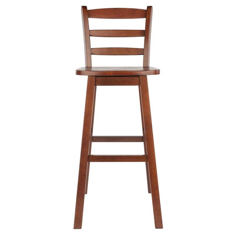 Winsome Scalera Ladder Back Swivel Seat Counter Height Barstool Walnut: Fixed Height, Wood Frame, 220lb Capacity