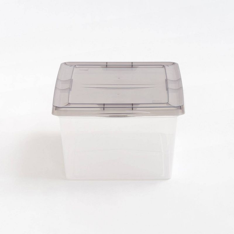 IRIS 17qt 8pk Snap Top Plastic Storage Bin: Stackable, Transparent, Portable, Nesting Utility Totes with Lids
