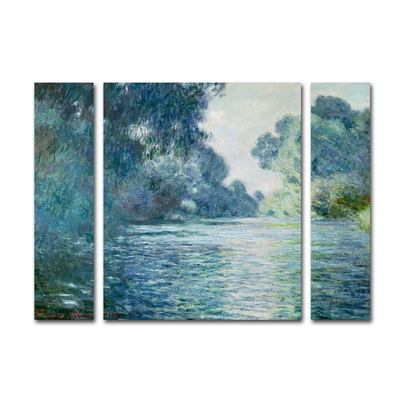 Claude Monet 'Branch of the Seine' Multi Panel Art Set Small