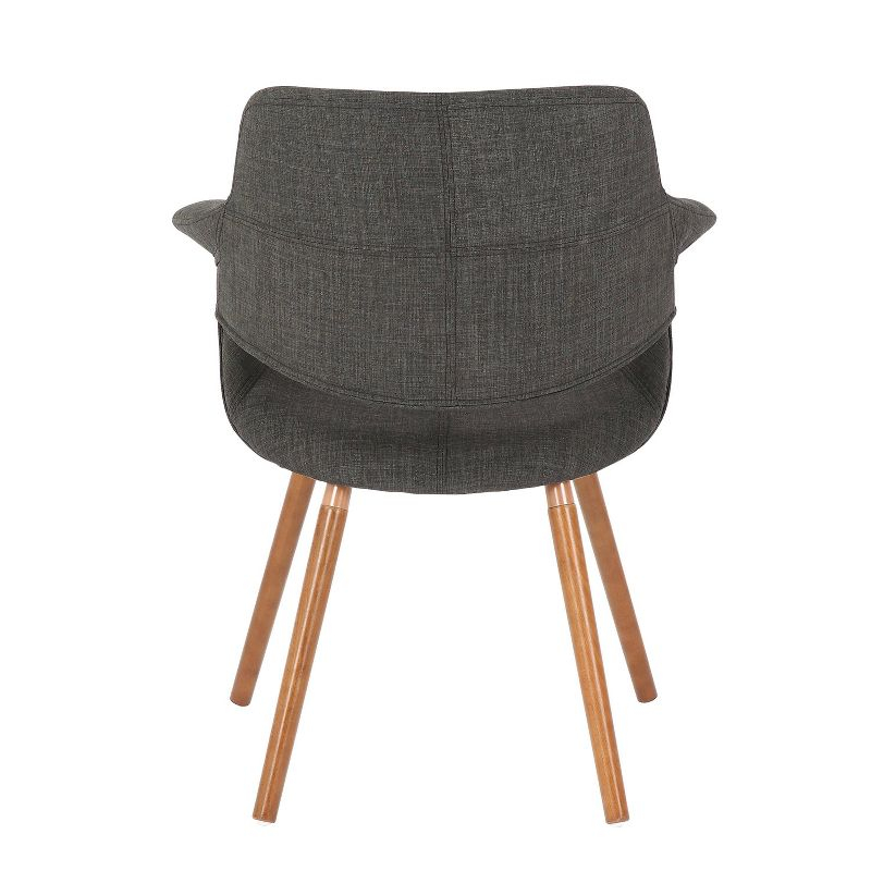 LumiSource Vintage Flair Mid-Century Modern Chair Walnut/Charcoal Gray: Polyester Upholstery, Wood Legs, Spot Clean