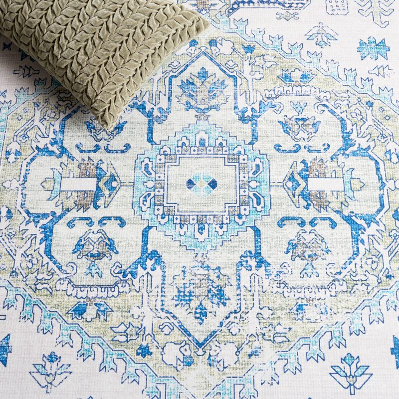 Arizona ARZ105 Power Loomed Machine Washable Area Rug - Beige/Blue - 8'x10' - Safavieh.