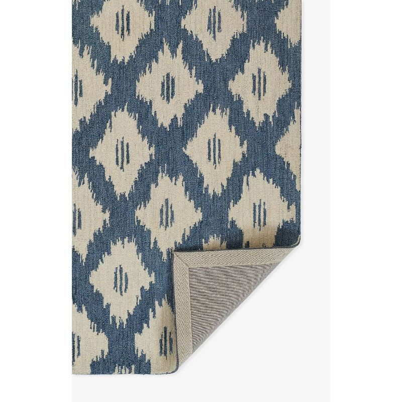 Momeni 3'6"x5'6" Leiden Ikat Huxley Handtufted Area Rug Slate Blue: Wool, Medium Pile, Classic Pattern, Indoor Use