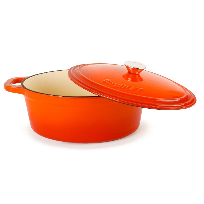 BergHOFF Neo 5Qt. Cast Iron Oval Covered Dutch Oven, Orange