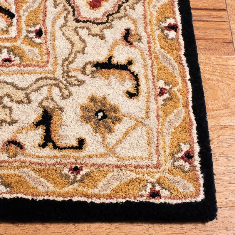 Heritage HG817 Hand Tufted Area Rug - Black/Ivory - 5'x8' - Safavieh.