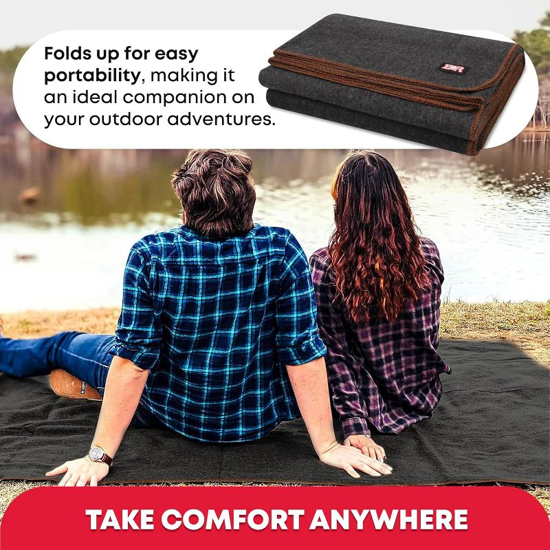 Large Emergency Wool Blanket – Fire-Resistant Green Twin