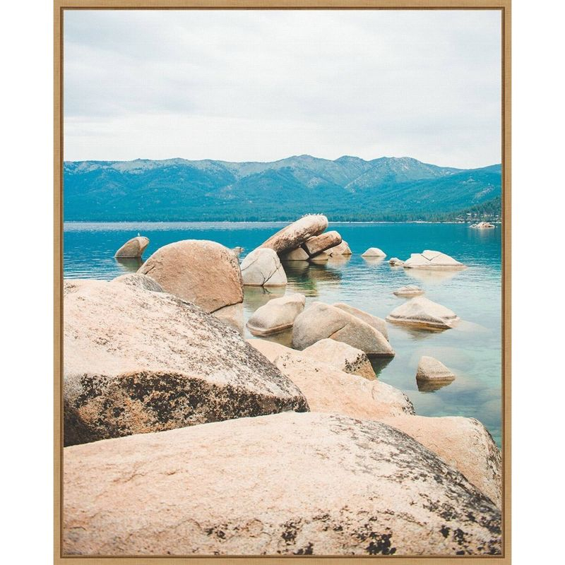 23" x 28" Lake Tahoe Dreams by Sonja Quintero Framed Canvas Wall Art Print - Amanti Art: Modern Decor, Polystyrene Frame