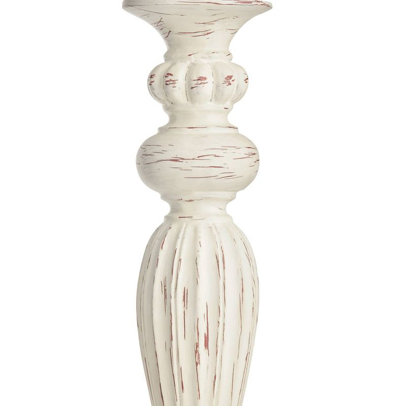 360 Lighting Vintage Shabby Chic Floor Lamp Base 60" Tall Antique White Washed for Living Room Reading Bedroom Office