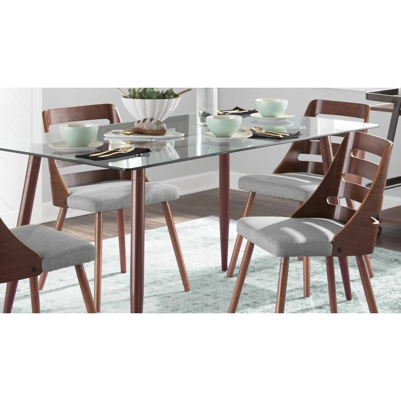 Set of 2 Trevi Upholstered Counter Height Barstools Orange/Walnut - Lumisource: Modern Ladder-Back, Swivel Design, Wood Legs