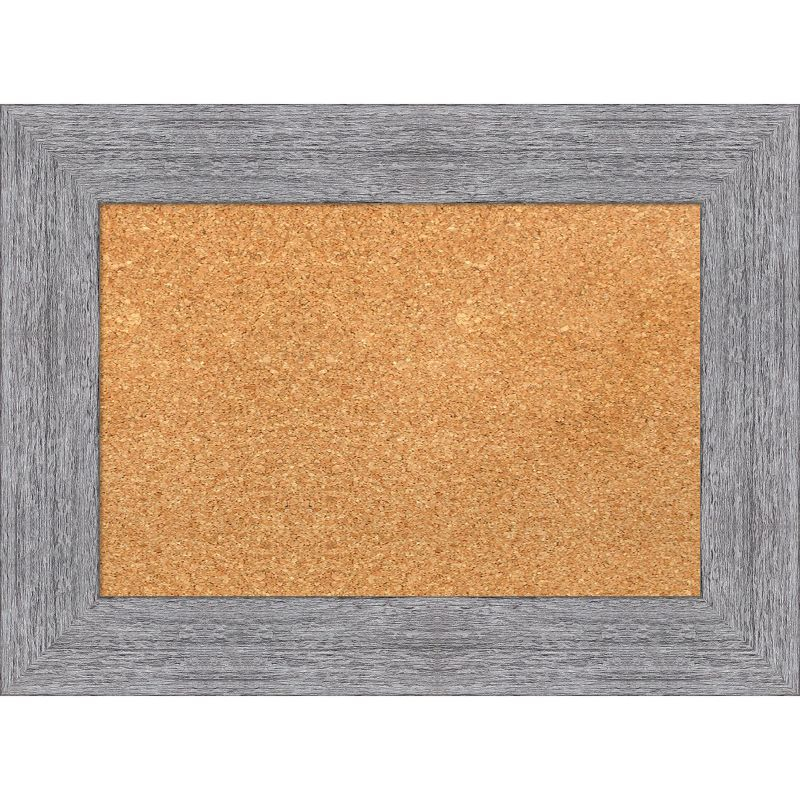 Amanti Art Natural Cork Board Framed Bark Rustic Grey Bulletin Board 23 in. x 17 in.