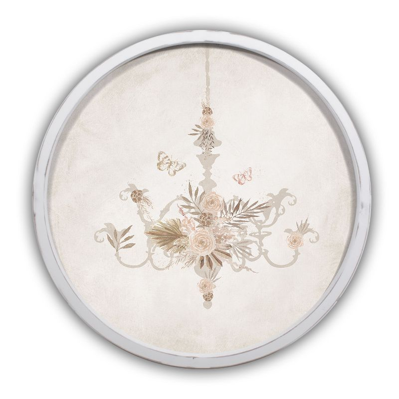 Creative Products Boho Chandelier 20 x 20 Round White Framed Print