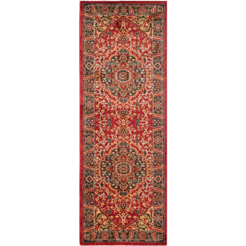 Mahal MAH621 Power Loomed Indoor Runner Rug - Navy/Red - 2'2"x8' - Safavieh.