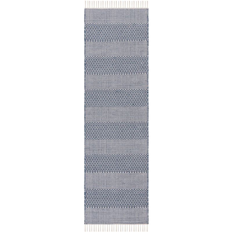 Montauk MTK330 Hand Woven Indoor Runner Rug - Ivory/Navy - 2'3"x14' - Safavieh