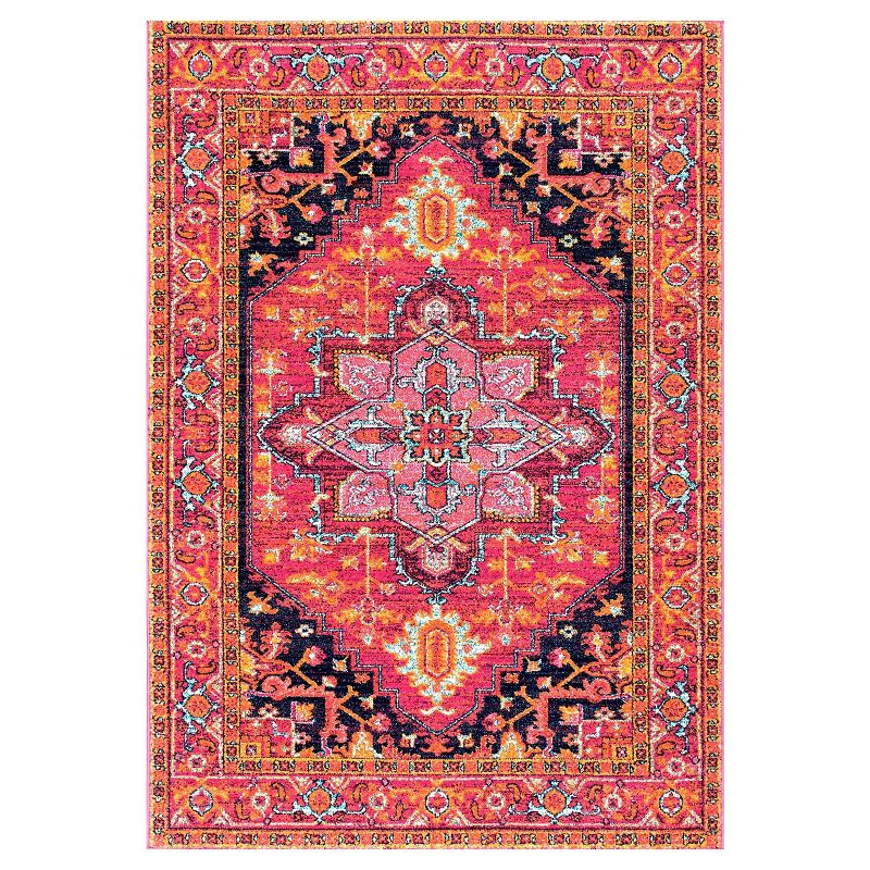 4'x6' Vintage Jaclyn Medallion Area Rug Pink- nuLOOM