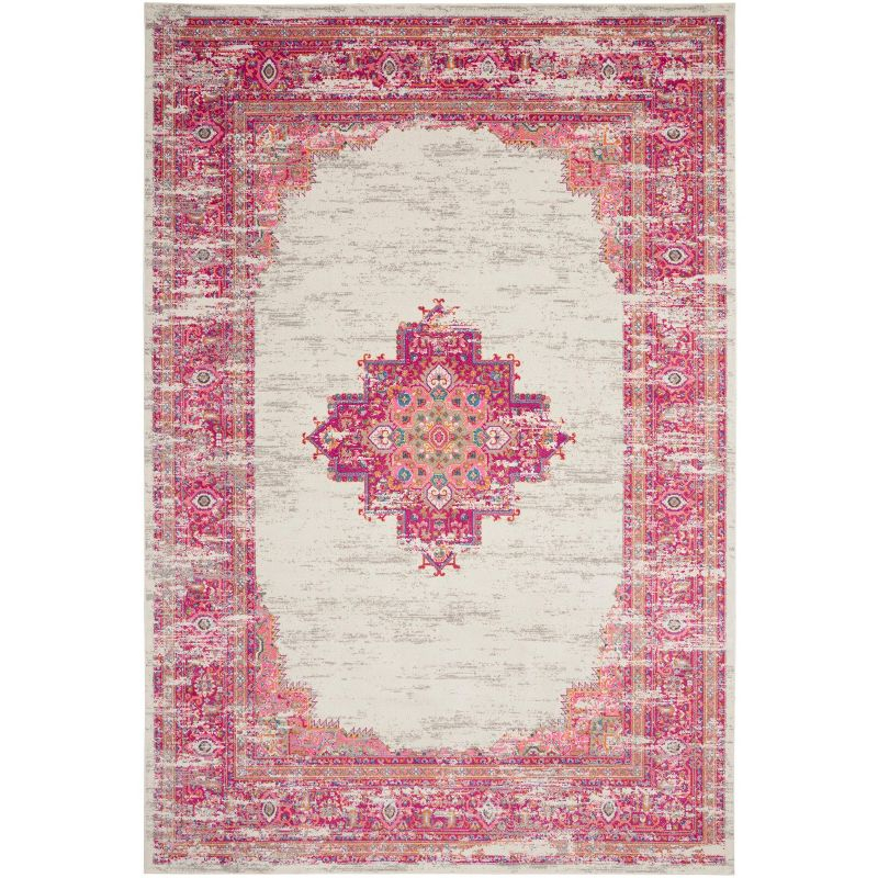 Nourison Passion 10' x 14' Ivory Fuchsia Bohemian Indoor Rug