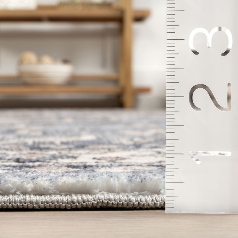Nuloom Jordan Medallion 3x5 Machine Washable Accent Indoor Area Rug for Living Room Bedroom Dining Room Entryway Kitchen, Grey/Ivory