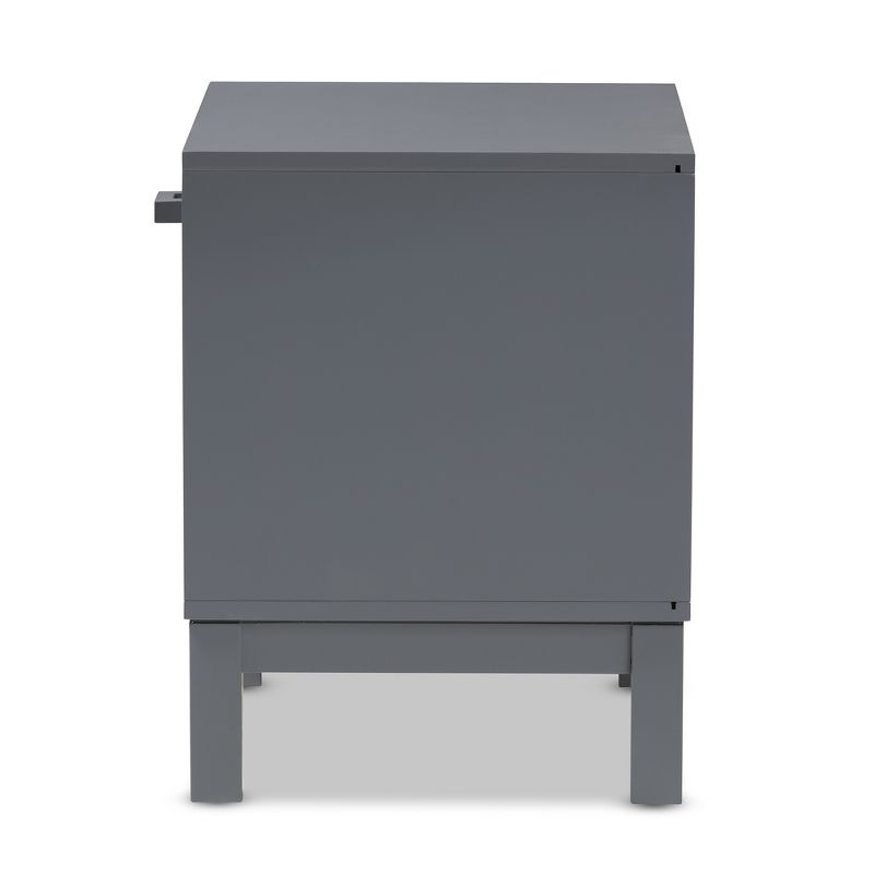 Deirdre Modern and Contemporary Wood 1 Drawer Nightstand Gray - Baxton Studio: Rubberwood, Engineered Frame, Open Shelf
